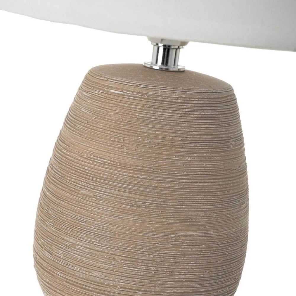 Brązowa lampa stołowa ceramiczna z tekstylnym kloszem (wys. 27,5 cm) – Casa Selección