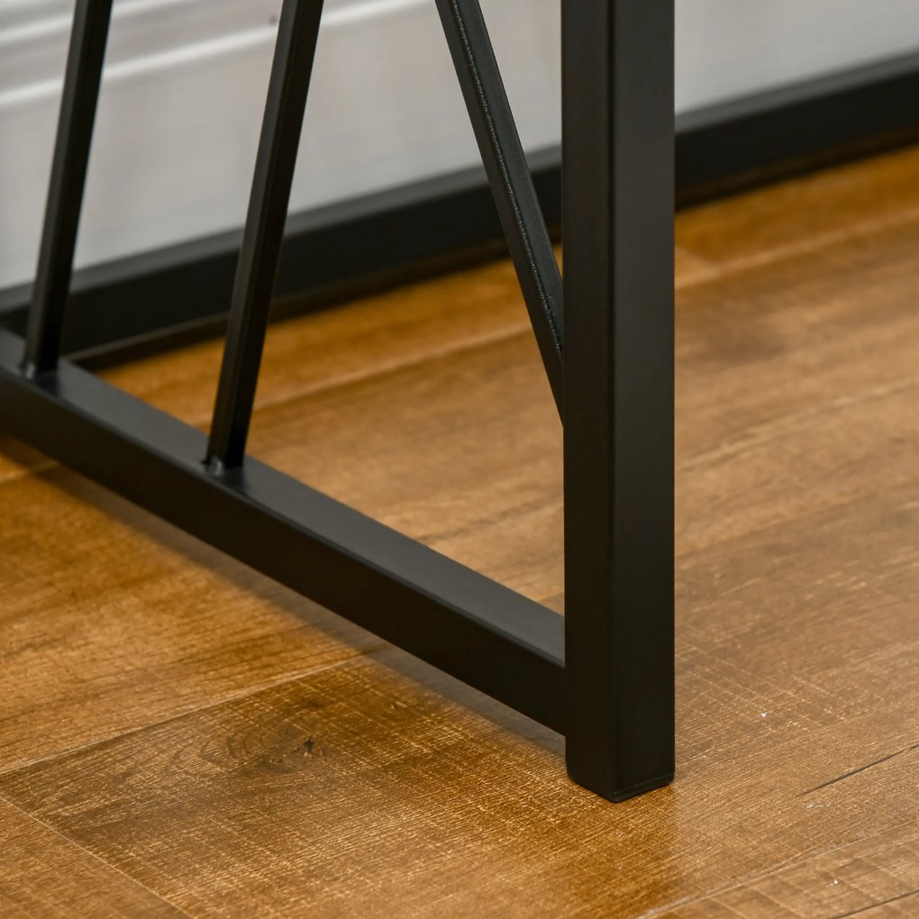 HOMCOM Konsola, Stół do Przedpokoju, Design Industrialny, Stabilna Metalowa Rama, 120 x 35 x 75 cm
