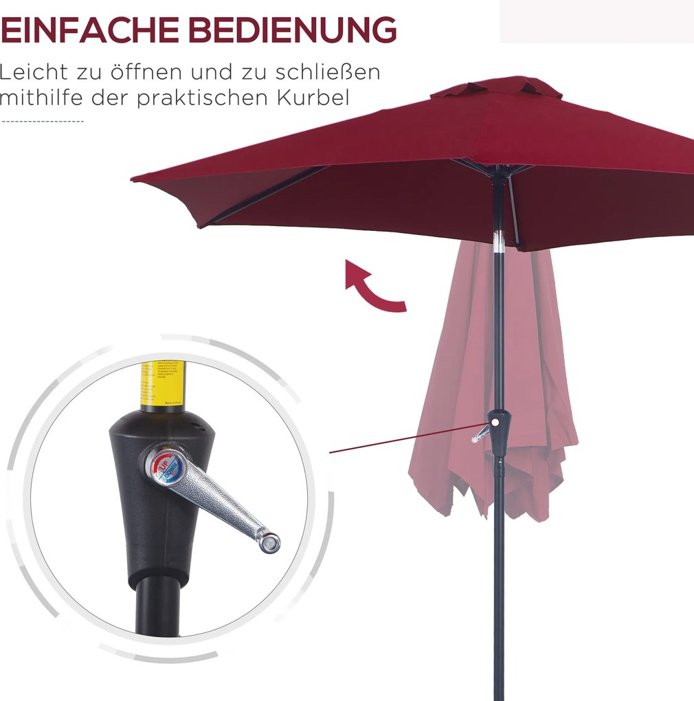 Outsunny Parasol Przegubowy Ogrodowy z Korbką Ręczną Czarny Ø2,7x2,35m | Aosom PL