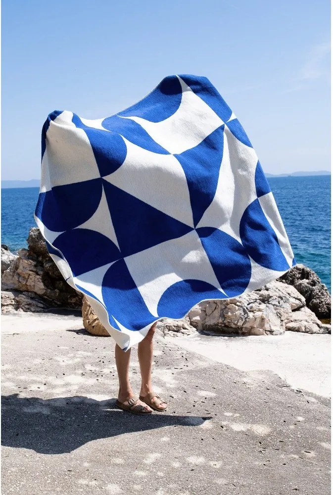 Niebiesko-kremowy koc 150x200 cm Tul – noo.ma