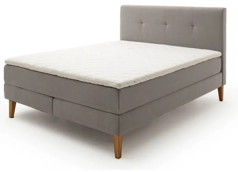 Jasnoszare łóżko boxspring 180x200 cm Stockholm – Meise Möbel