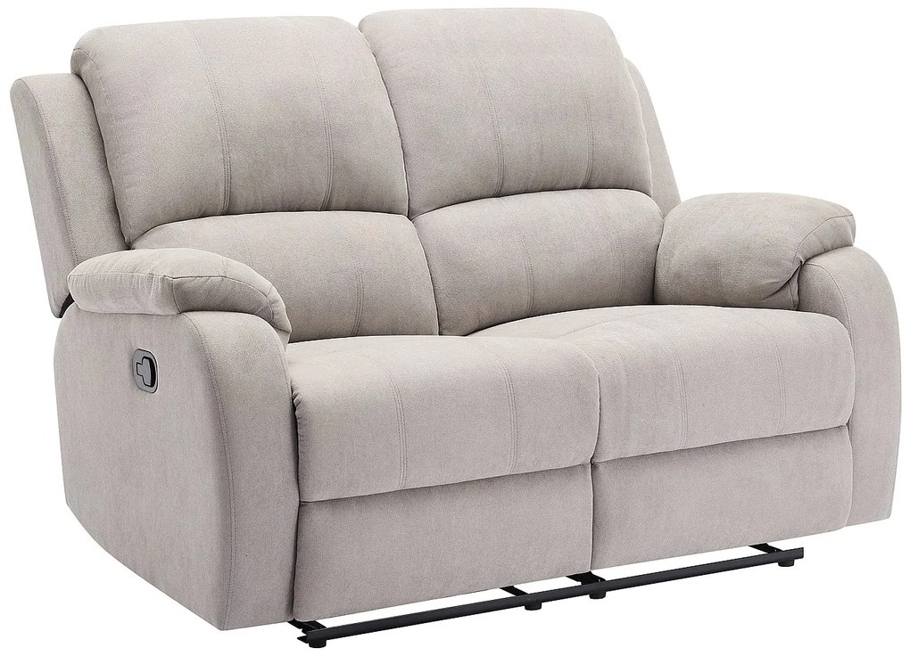 Kanapa 2-osobowa z funkcją relax z jasnoszarej mikrofibry - BRODY