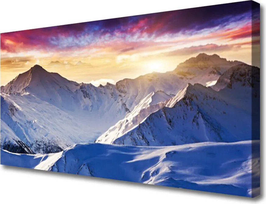 Duży obraz na płótnie Majestat Śnieżnych Szczytów