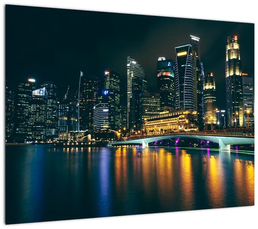 Obraz Singapuru nocą (70x50 cm)