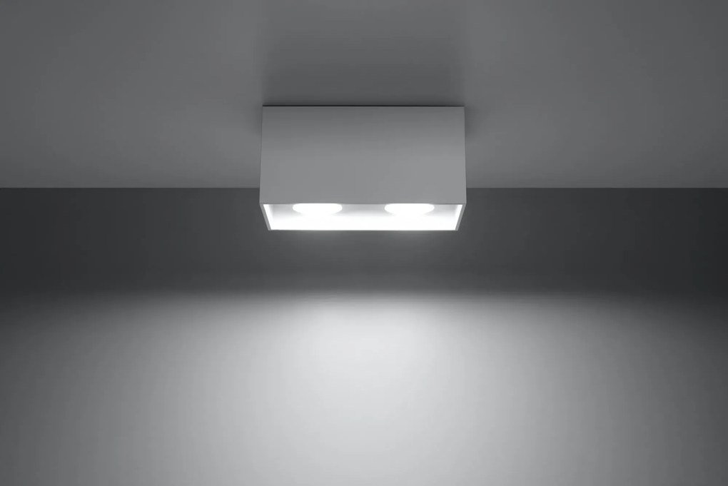 Biały prostokątny plafon LED - EX509-Lenobri