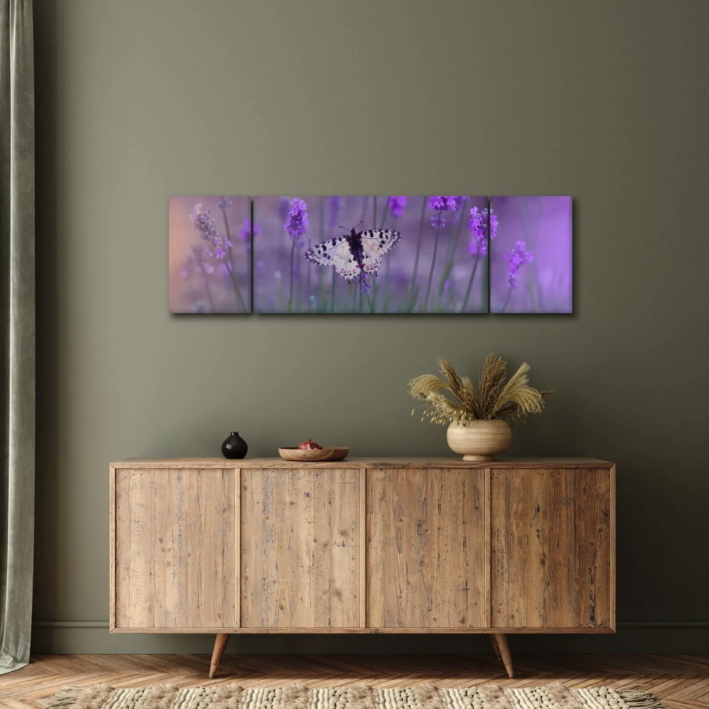 Obraz - Motyl w lawendach (170x50 cm)