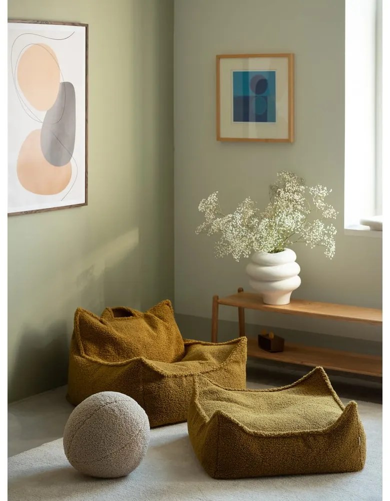 Brązowy dziecięcy worek do siedzenia z materiału bouclé Chair – Wigiwama