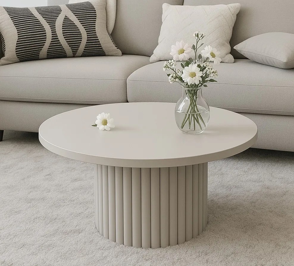 Okrągły stolik kawowy Pico o średnicy 58 cm, podstawa kaszmirowa