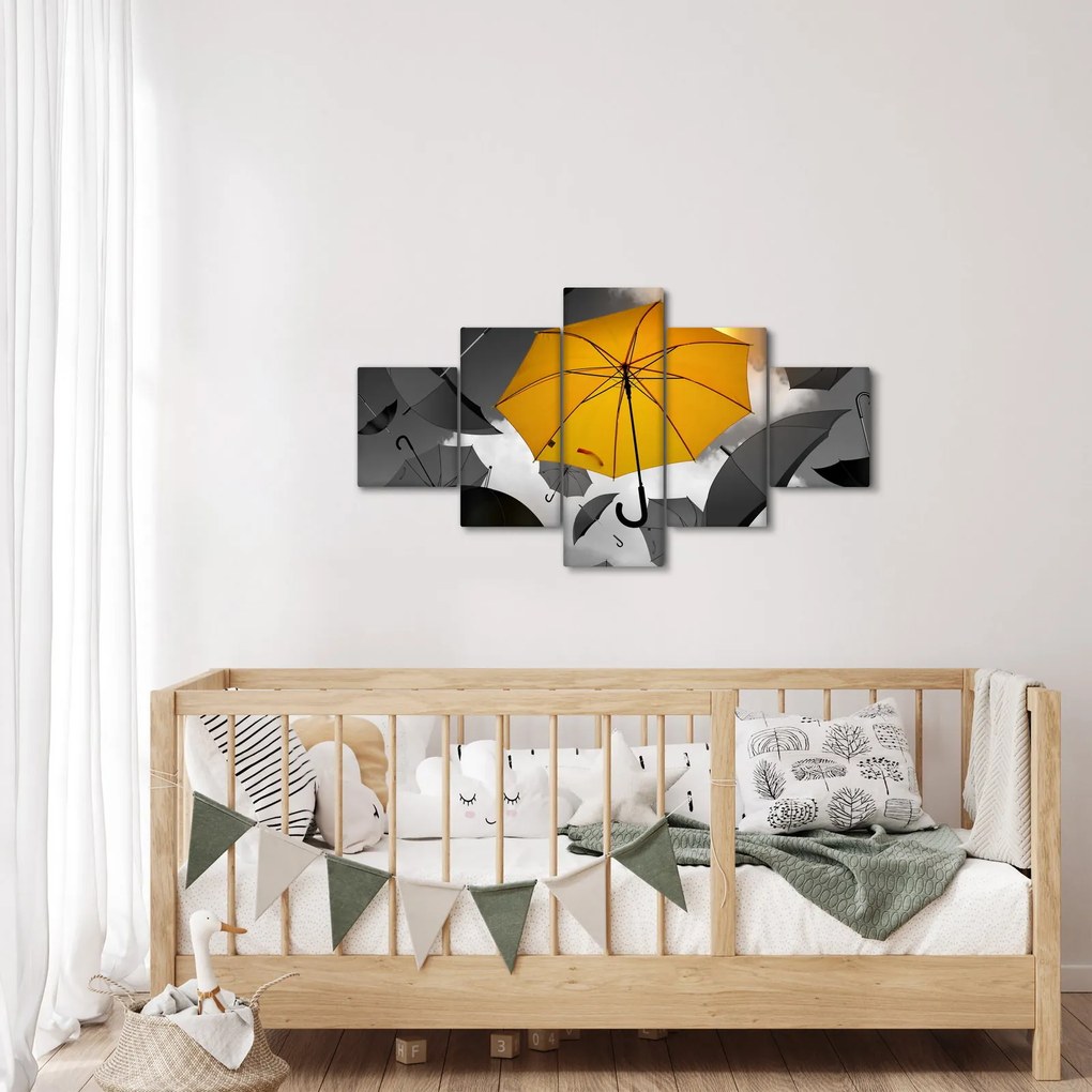 Obraz żółtego parasola (125x70 cm)