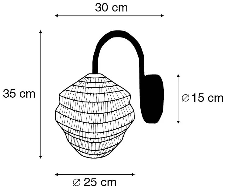 Orientalna lampa ścienna złota - VadiKolonialny Oswietlenie wewnetrzne