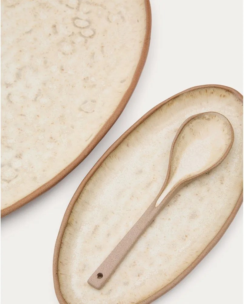 Beżowe ceramiczne talerze do serwowania zestaw 3 szt. Zunel – Kave Home