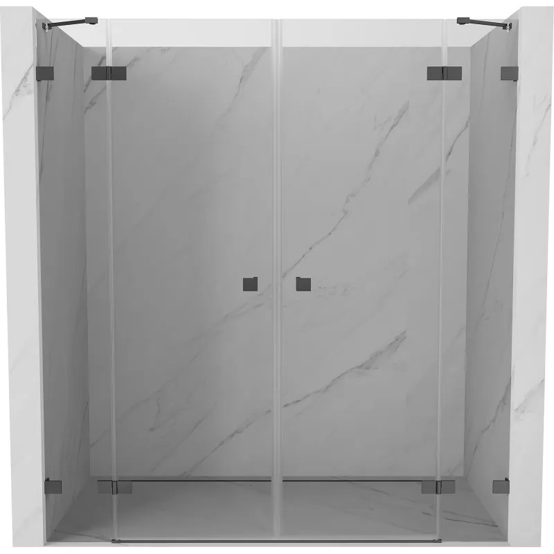 Mexen Lunar Duo drzwi prysznicowe uchylne 170 cm, transparent, gun metal - 834D-170-000-95-00