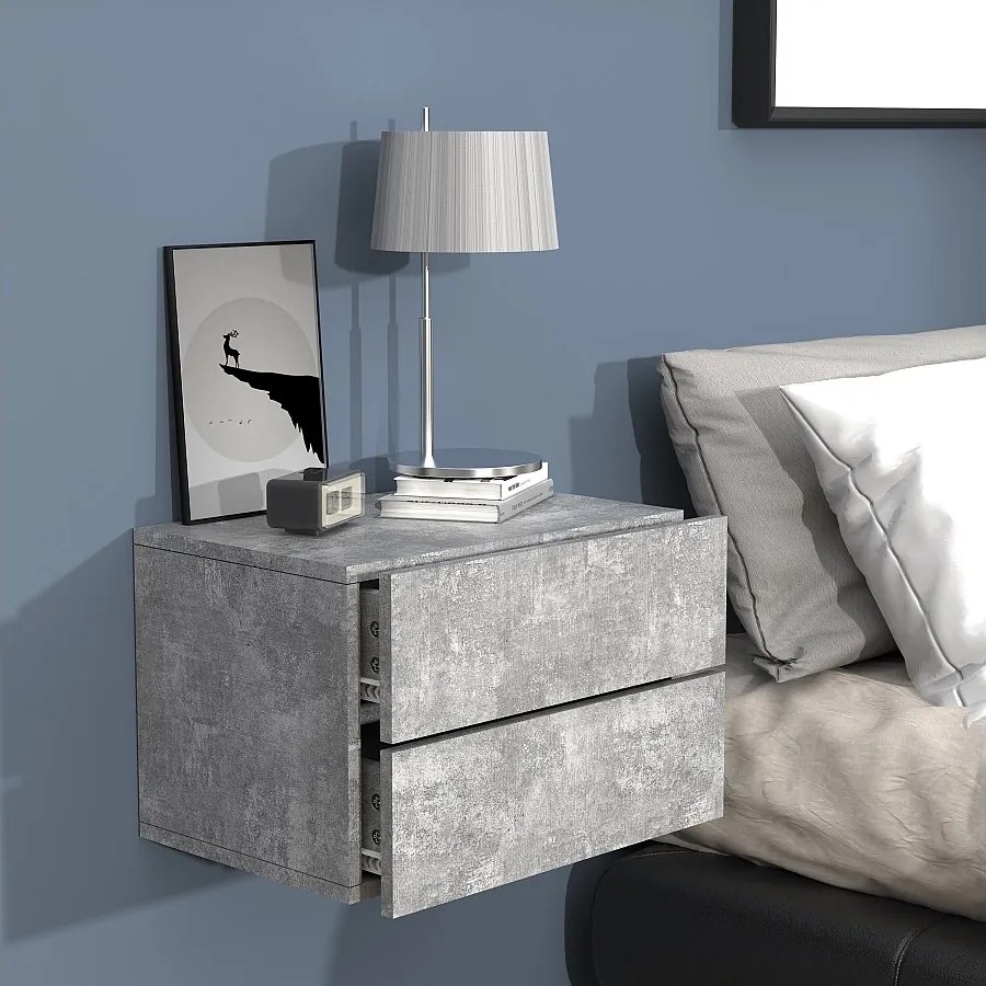 Drewniana ściana wisząca stolik nocny Usal L 45 cm