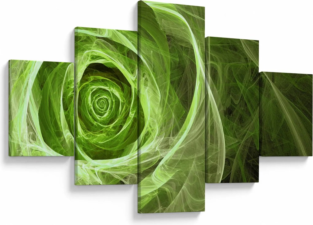Obraz - Abstrakcyjny zielony róż (125x70 cm)