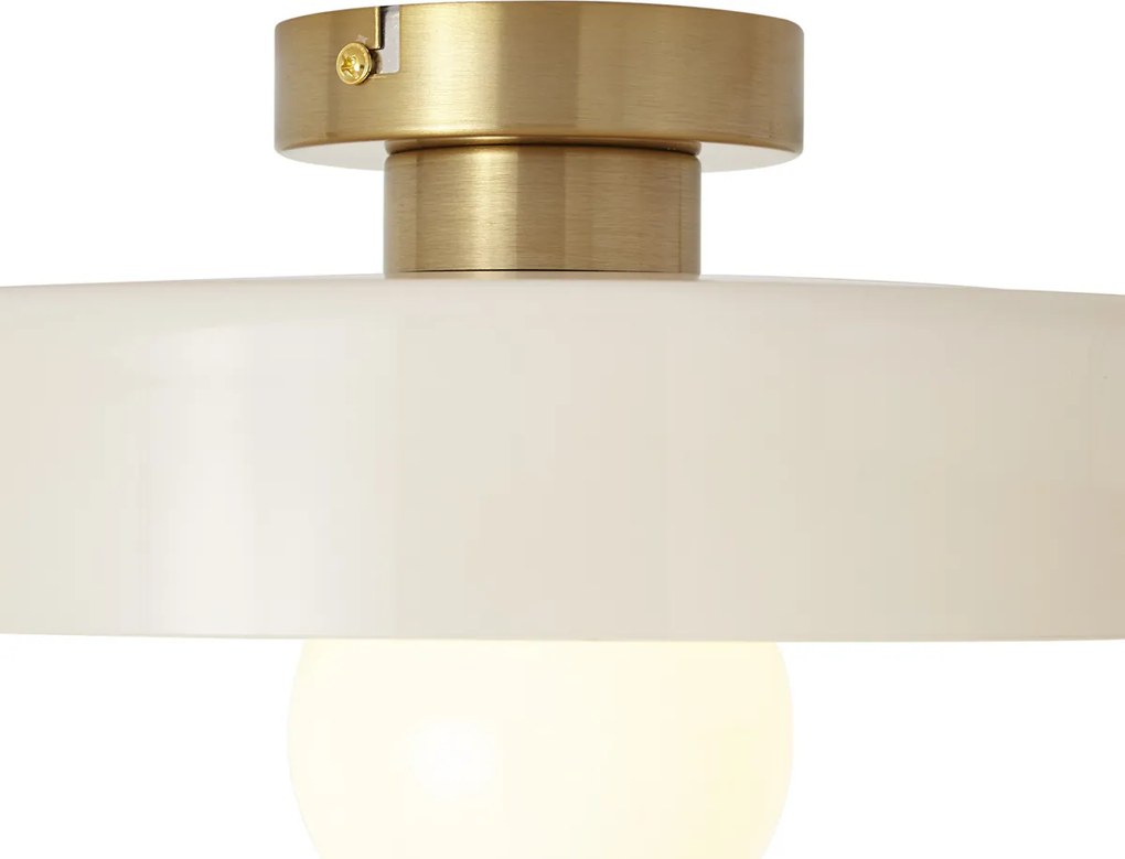Lampa sufitowa w stylu retro brązowa z beżowym szkłem - Jina