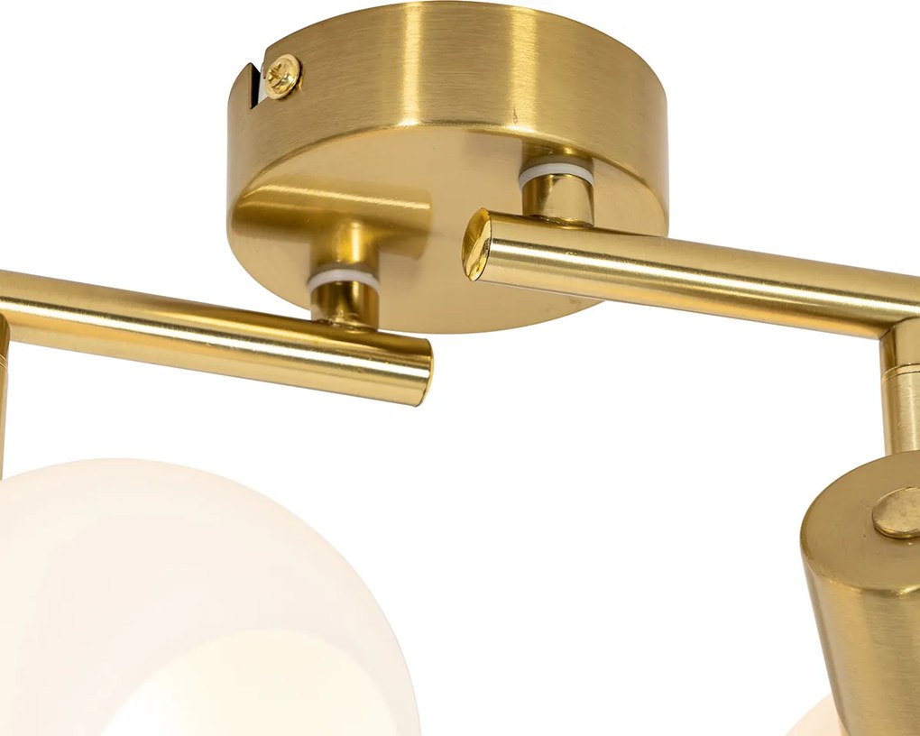 Plafon art deco złoty z opalowym szkłem 4-punktowy regulowany - Anouk