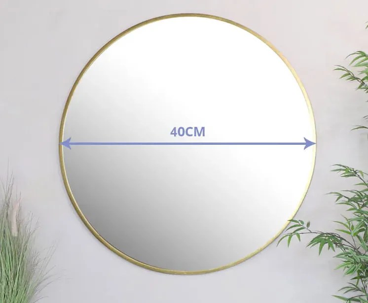 Okrągłe lustro wiszące w złotej ramie 40 cm B2-T70