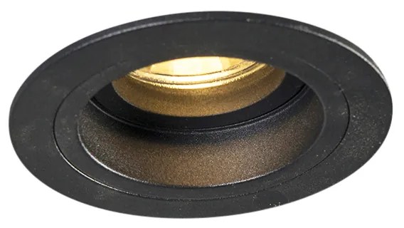 Inteligentny reflektor wpuszczany czarny okrągły z WiFi GU10 - Chuck Nowoczesny Oswietlenie wewnetrzne