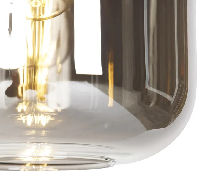 Inteligentna lampa wisząca czarna z przydymionym szkłem 4-światłowa w tym Wifi A60 - Zuzanna