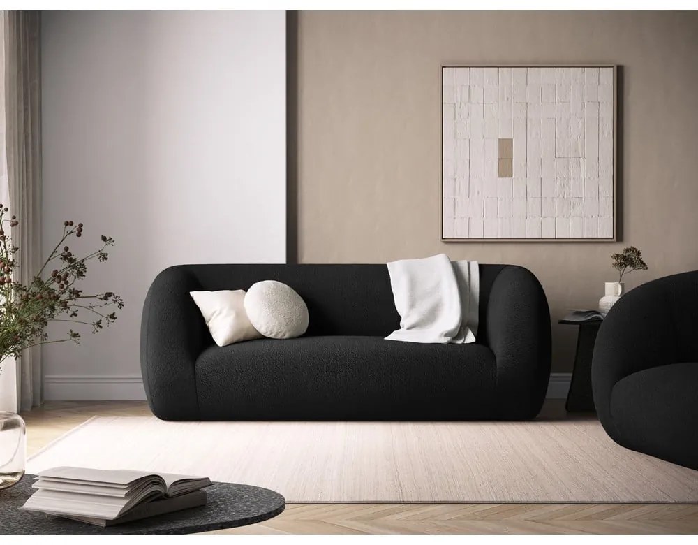 Ciemnoszara sofa z materiału bouclé 210 cm Essen – Cosmopolitan Design