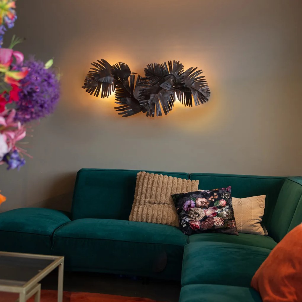 Lampa ścienna w stylu art deco miedziana 105 cm 2-światłowa - Lauf ArtDeco Oswietlenie wewnetrzne