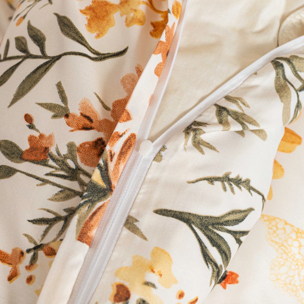 Poszewka na poduszkę z mikrofibry FLORAL RIBBON 70x90 cm, kremowy