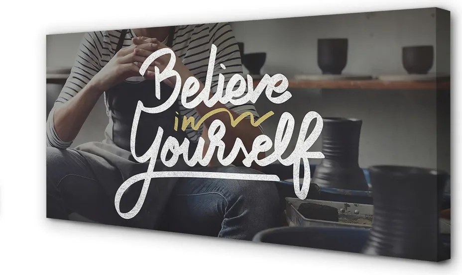 Fotoobraz na płótnie Człowiek i Motywujące Hasło