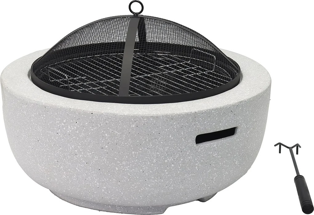 Palenisko z grillem MGO - szer. 60,5 x dł. 60,5 x wys. 42,5 cm - GARMONA