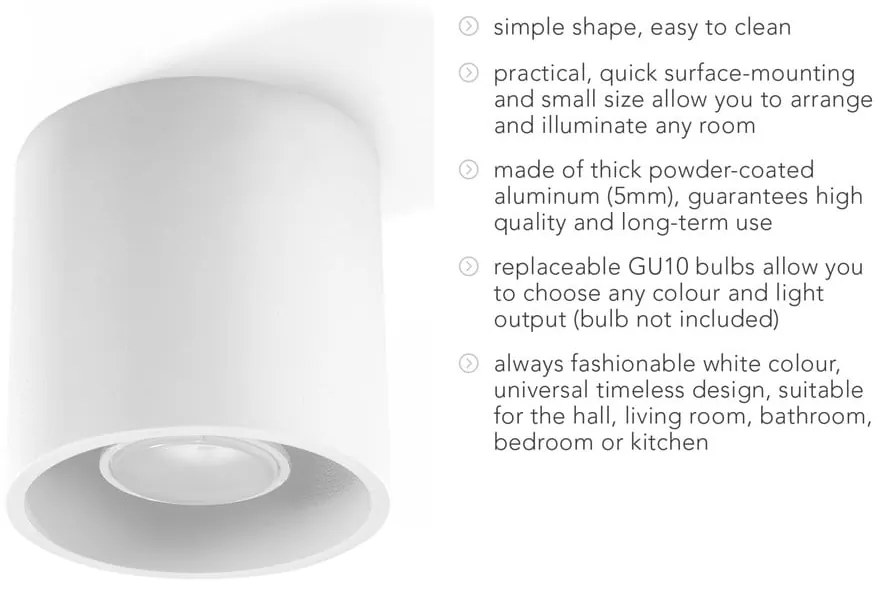 Biała lampa sufitowa Sollux Roda