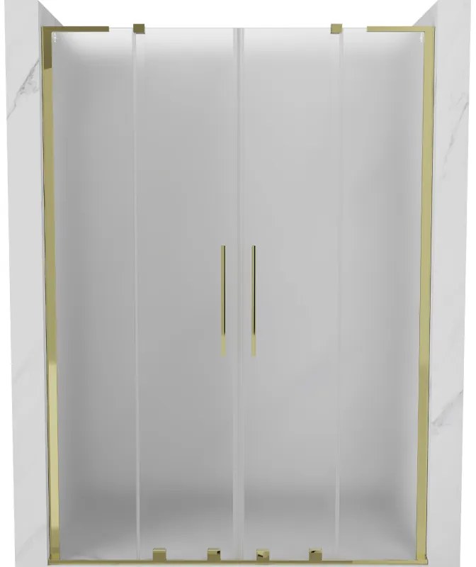 Mexen Velar L Duo drzwi prysznicowe rozsuwane 150 cm, szron, złote - 871-150-003-32-50