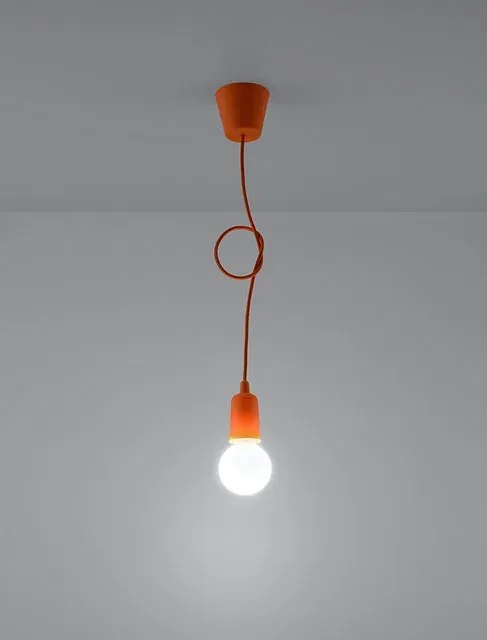 Pomarańczowa lampa wisząca industrialna - 3X EX541 D6-M02