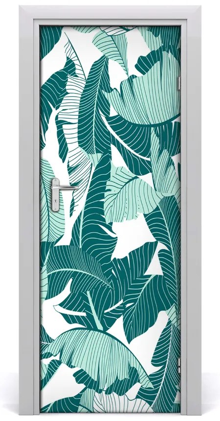 Okleina samoprzylepna na drzwi Tropikalne liście