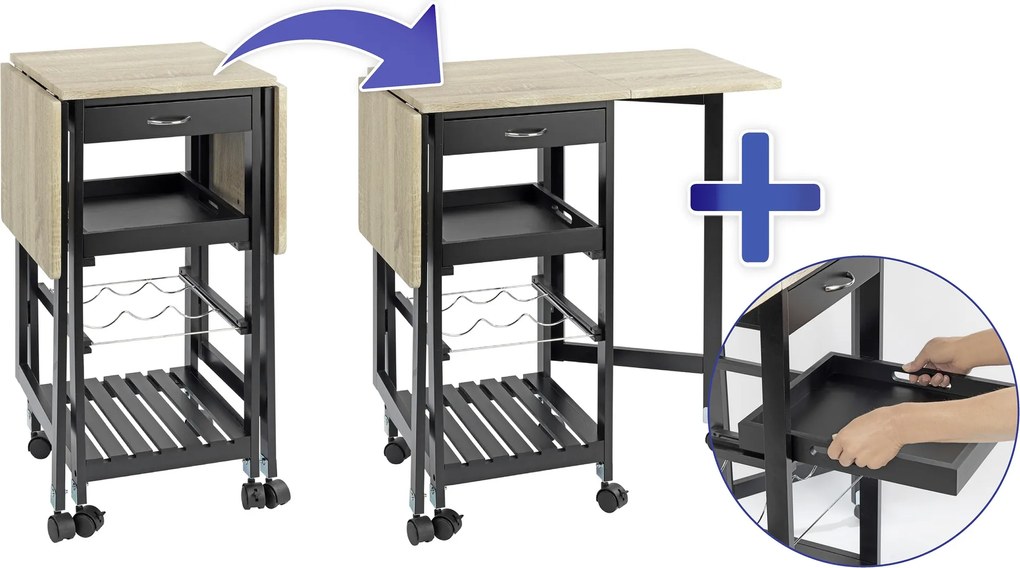 Barek kuchenny na kółkach, rozkładany