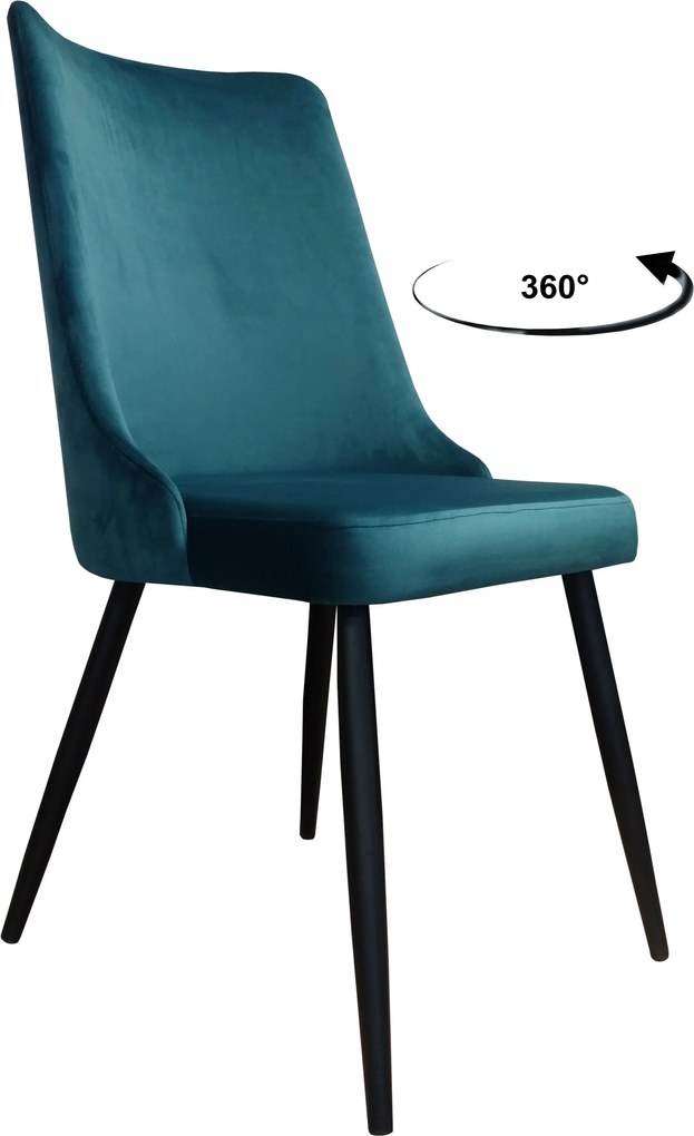 Krzesło Victor tkanina Welur noga metalowa krzesło tapicerowane premium : Kolor nogi - Czarna stożek, Kolor tkaniny - VELVET - MG20, Typ siedziska - Siedzisko obrotowe 360°
