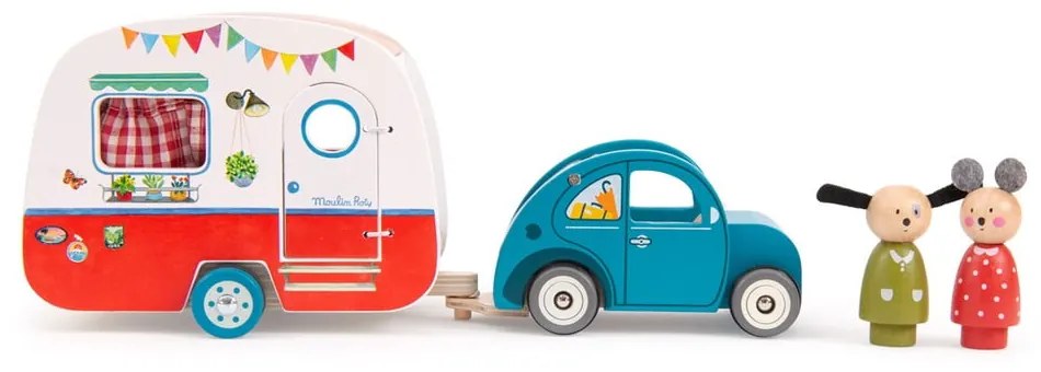 Drewniane auto zabawkowe La Grande Famille Car – Moulin Roty