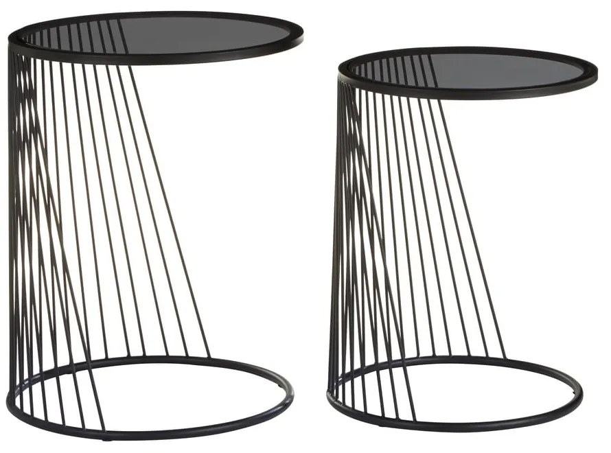 Okrągłe stoliki ze szklanym blatem zestaw 2 szt. ø 41 cm Trento – Premier Housewares
