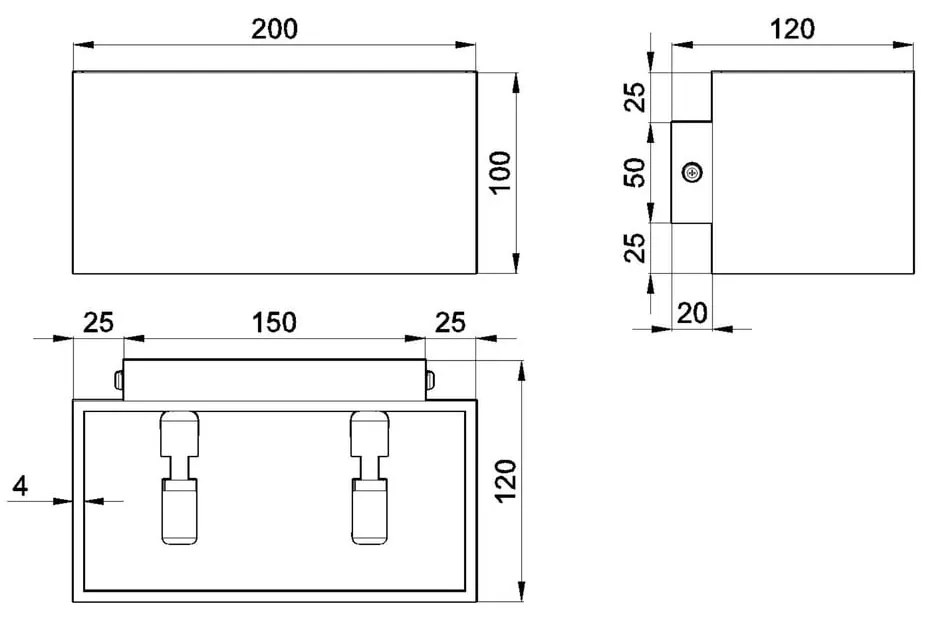 Czarny kinkiet Sollux Geo Maxi