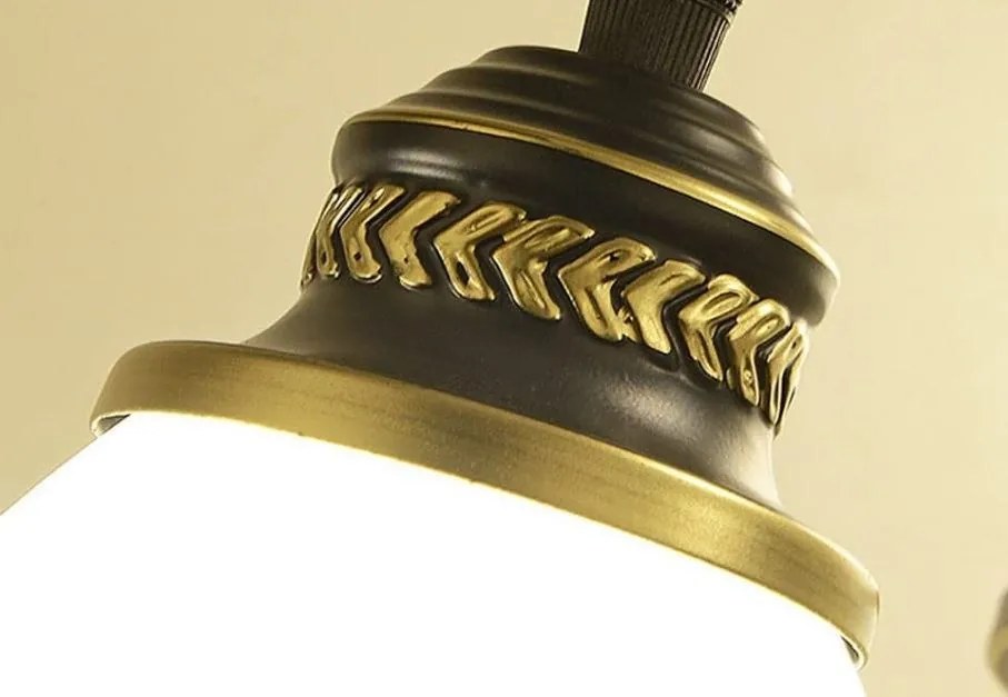 Lampa sufitowa szklana klosz metalowa wisząca AT11-3SZ-Black+White