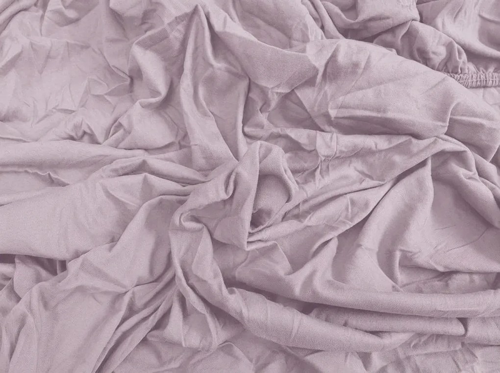 PrzytulneMieszkanie.pl Prześcieradło bawełniane z gumką STANDARD 90 x 200 cm jasnofioletowe