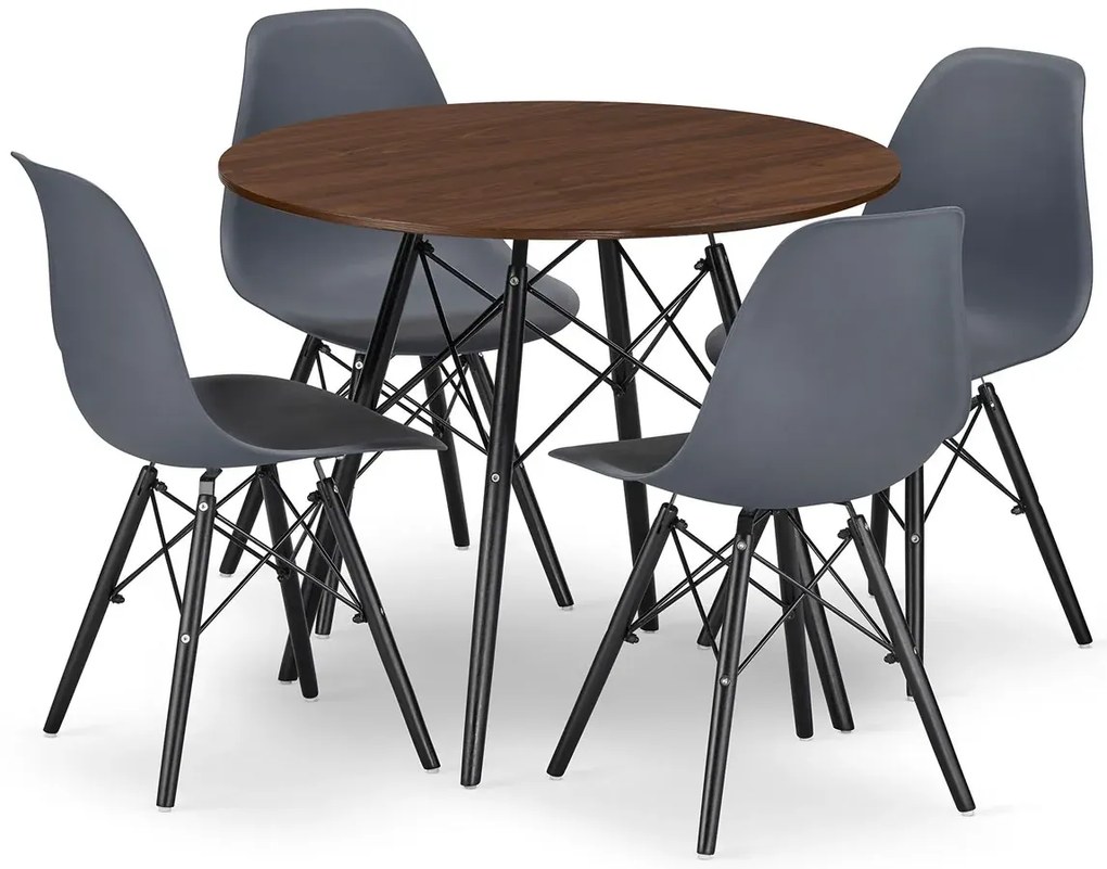 Stół 80 Cm Jesion Z 4 Krzesłami N1-R52