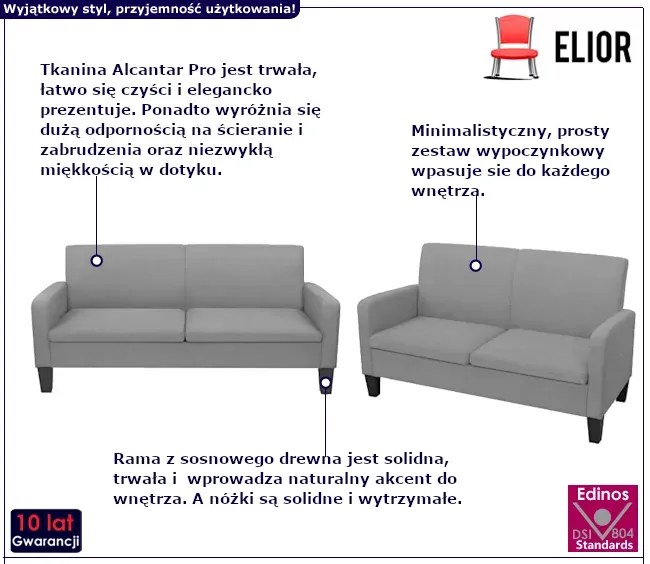 Jasnoszary zestaw wypoczynkowy - Cezir