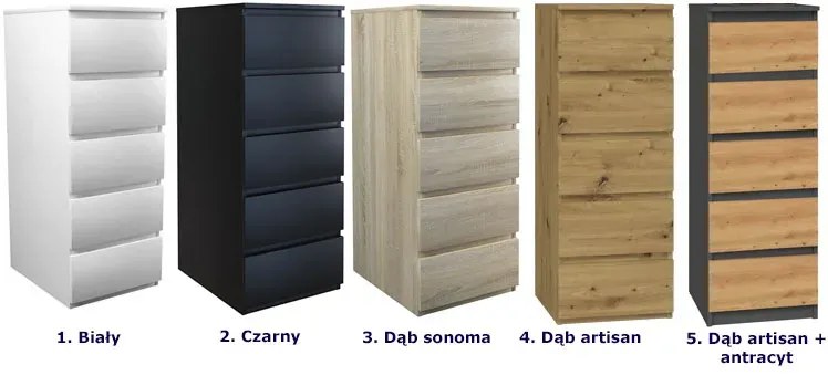 Wąska komoda industrialna dąb artisan - Tamcha
