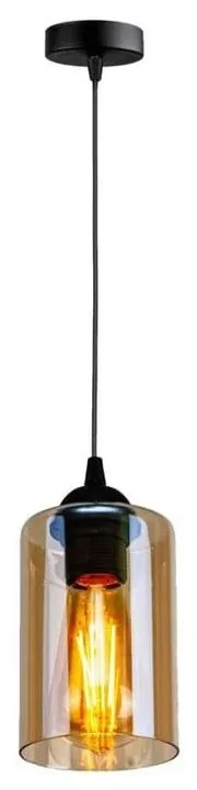 Czarna lampa wisząca ze szklanym kloszem ø 10 cm Bistro – Candellux Lighting