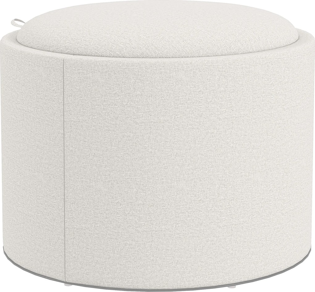 HOMCOM Hoker z miejscem na przechowywanie, w lnu, ukryty schowek, pokrywa odwracalna, 56 cm x 56 cm x 42 cm, kremowy + naturalny