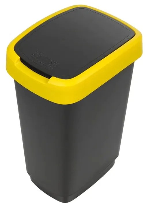 Czarne kosze na śmieci zestaw 3 szt. do segregacji odpadów z plastiku z recyklingu 25 l Twist – Rotho