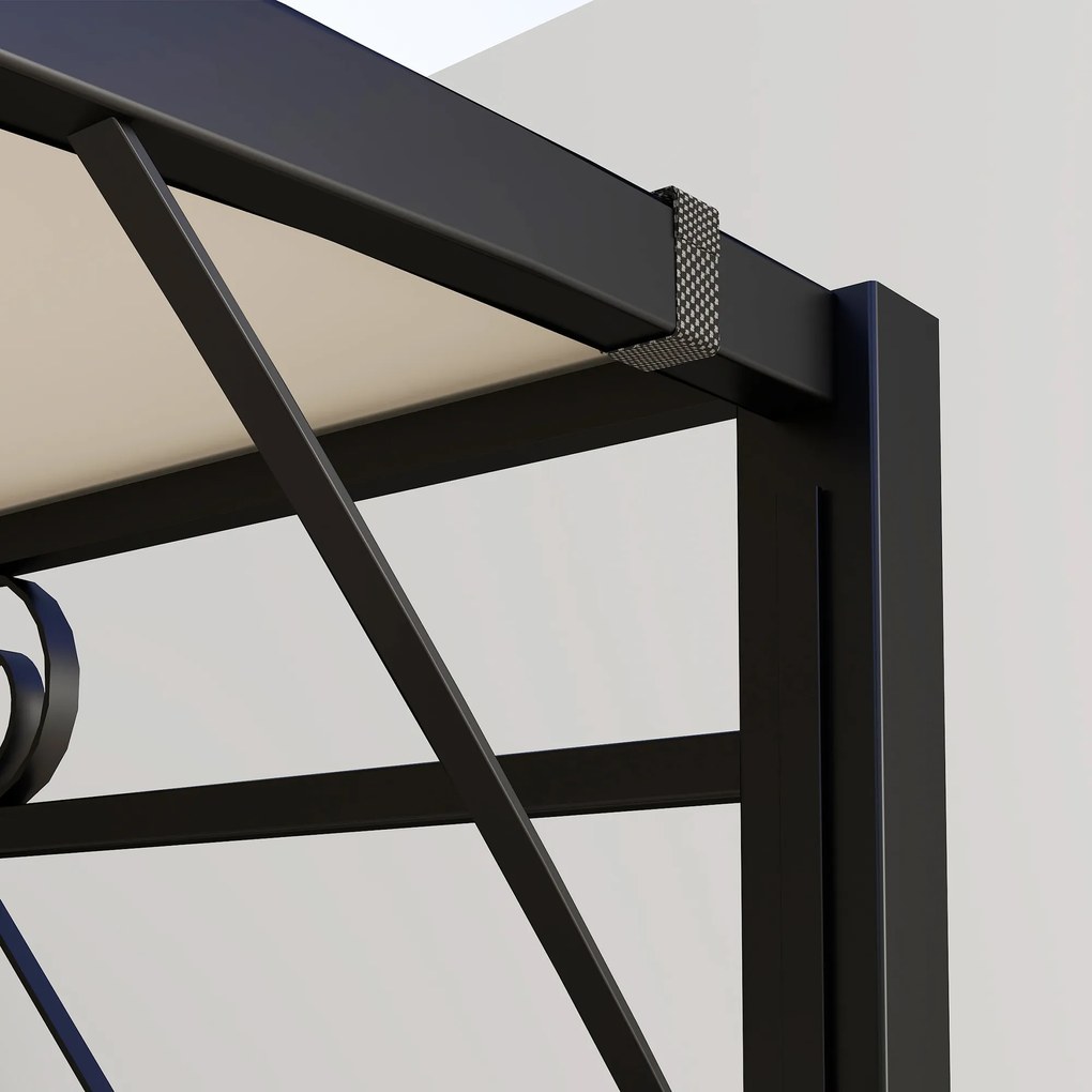 Outsunny Pawilon z Regulowanym Dachem Odporny na Warunki Pogodowe 3 x 2,5 m Kremowy