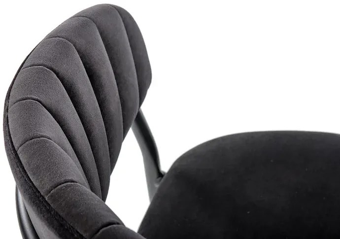 Zestaw czarnych aksamitnych metalowych krzeseł 4 szt. B7-Z19