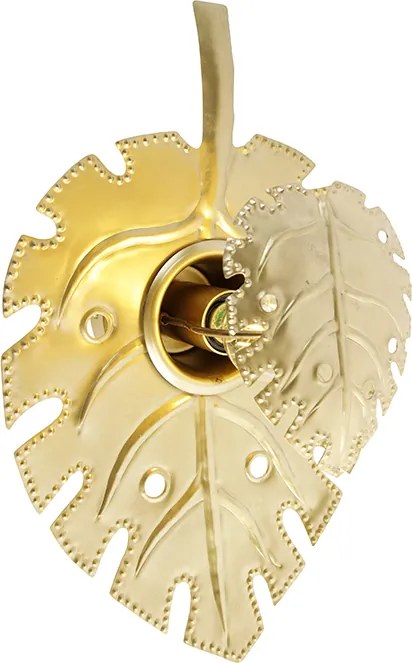 Designerska lampa ścienna antyczne złoto - Carballo