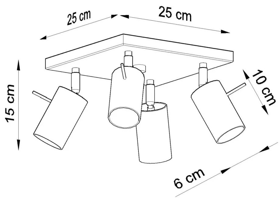 Czarna lampa sufitowa Nice Lamps Ethna 4