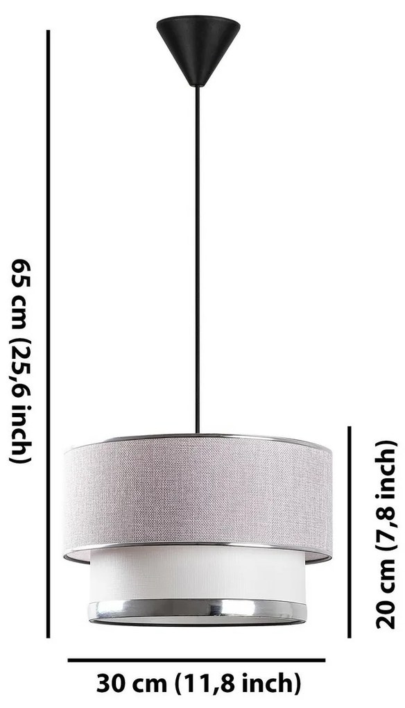 Lampa wisząca Cake - jasnoszara, srebrna